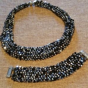 Crystal beaded jewel choker sets